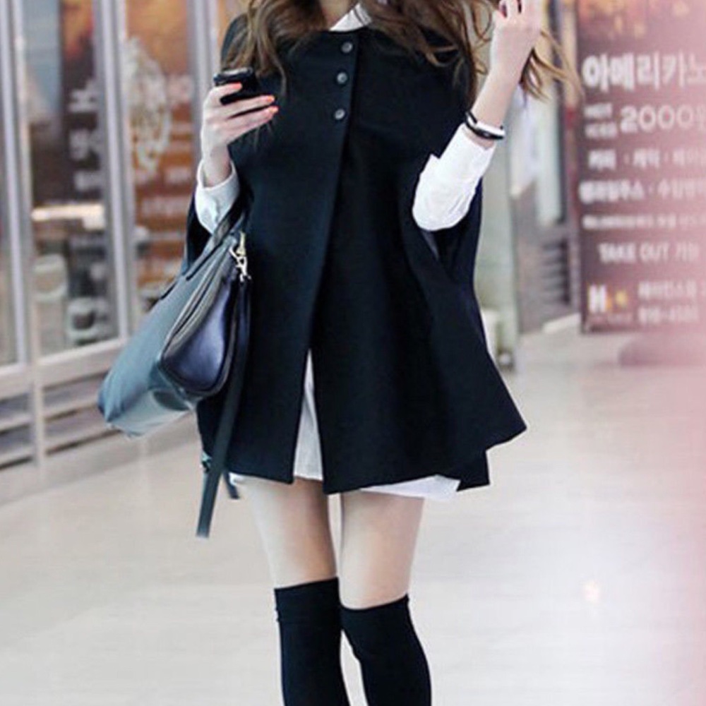 LUXE • Poncho Cloak Cape Parka Jacket Coat - Picture 5 of 13